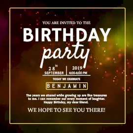Online Editable Black Birthday Party Animated Design
