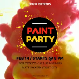 Online Editable Colorful Paint Party Animated Design