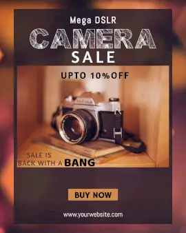 Online Editable Camera Sale Offer Animated Design