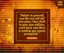 Online Editable Self-Confidence Quote By Brad Henry Facebook Post