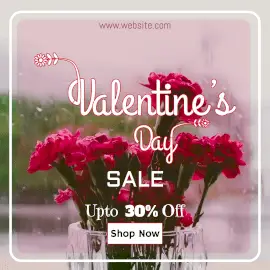 Online Editable Rose Flower bouquet Valentines Day Sale Animated Design