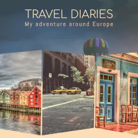 Online Editable My Travel Journal Instagram Post 3 Grid Photo Collage