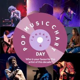 Online Editable Pop Music Chart Day January 4 Social Media Post