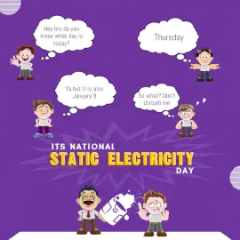 Online Editable National Static Electricity Day January 9 Social Media Post