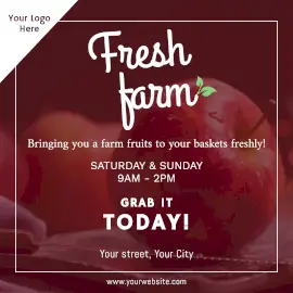 Online Editable Wet Apple Background Fresh Farm Animated Design