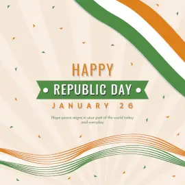 Online Editable Tri Color Republic Day Wishes Social Media Post