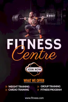 Online Editable Join Fitness Centre Pinterest Graphics