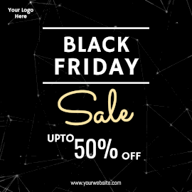 Online Editable Abstract Geometric Background Black Friday Sale Animated Design