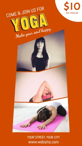 Online Editable Yoga Classes For Ladies 3 Grid Photo Collage