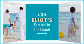 Online Editable Family Beach Holidays 2 Grid Photo Collage