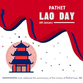 Online Editable Pathet Lao Day January 6 Social Media Post