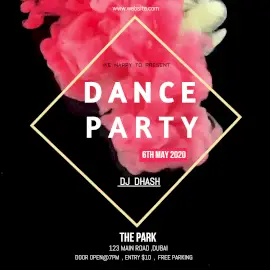 Online Editable Pink Dance Party Animated Design