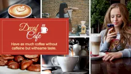 Online Editable Decaf Coffee Cafe Quotes 5 Grid Photo Collage
