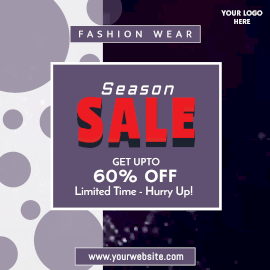 Online Editable Blue Season Sale Offer Animated Design