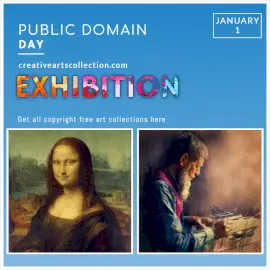 Online Editable Public Domain Day January 1 Social Media Post