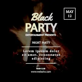 online Editable Black Party Animated Design