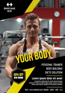 Online Editable Gym to Shape Your Body A4 Document