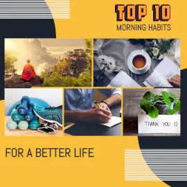 Online Editable Top 10 Morning Habits 5 Grid Photo Collage