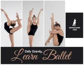 Online Editable Ballet Classes 3 Grid Photo Collage