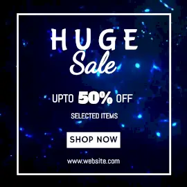 Online Editable Dark Blue Huge Sale Offer Animated Design