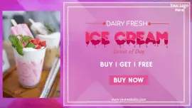Online Editable Ice Cream Buy one Get One Offer Animated Design