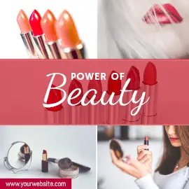 Online Editable Lipstick for Sale 5 Grid Photo Collage