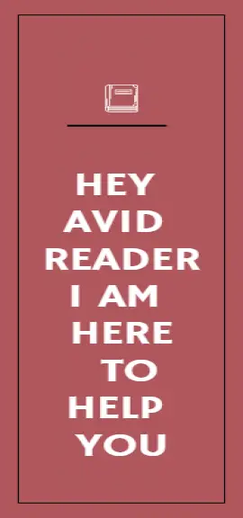 Online Editable Avid Readers Message Bookmark