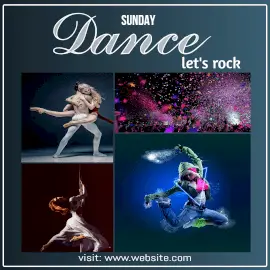 Online Editable Let's Rock Dance on Sunday 5 Grid Photo Collage
