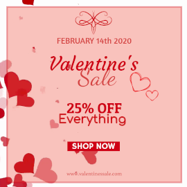 Online Editable Valentines Day Sale on February 14 Animated Design