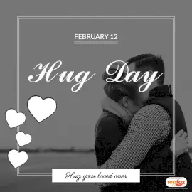 Online Editable Hug Day February 12 Social Media Post
