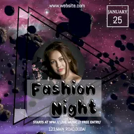 Online Editable Fashion Night Party Animated Design