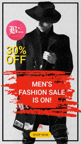 Online Editable Men's Fashion Sale Instagram Story Video Maker