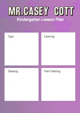 Online Editable Mr. Casey Kindergarten Lesson Plan