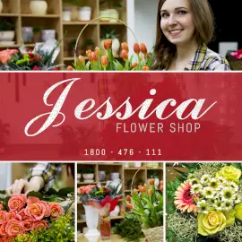 Online Editable Jessica Flower Shop 4 Grid Photo Collage