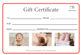 Online Editable White and Red Border Gift Certificate