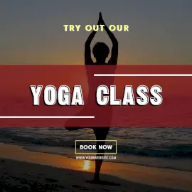 Online Editable Book Now for Yoga Class Social Media Post