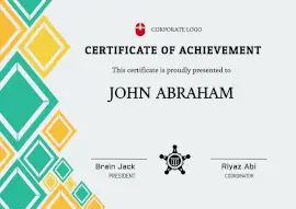 Online Editable White and Black Achievement Certificate