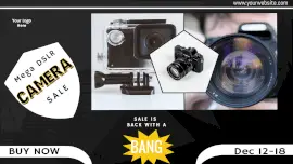 Online Editable Mega DSLR Camera Sale 3 Grid Photo Collage