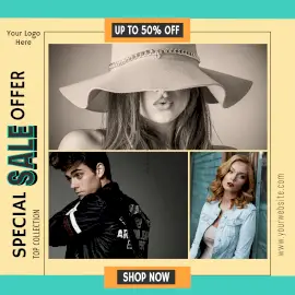 Online Editable Fashion Sale Offer 3 Grid Photo Collage