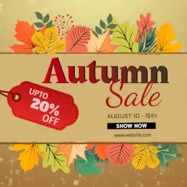 Online Editable Water Bubbles Background Autumn Offer Sale Animated Design