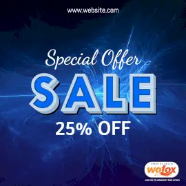 Online Editable Blue 3D Text Special Offer Sale Instagram Post