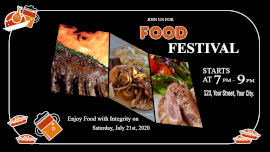Online Editable Food Festival Event 3 Grid Photo Collage