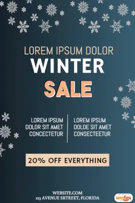 Online Editable Snowflakes Pattern Winter Sale Pinterest Graphics