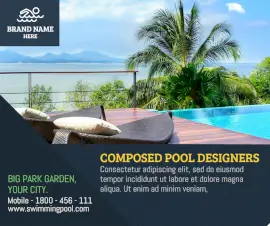 Online Editable Swimming Pool Construction Facebook Post