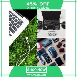 Online Editable Get Offer for Electronic Gadgets 3 Grid Photo Collage