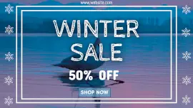 Online Editable Winter Sale 50% Off Animated Design