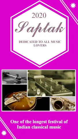 Online Editable Saptak Music Festival 2020 4 Grid Photo Collage