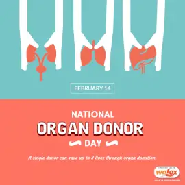 Online Editable National Organ Donor Day February 14 Social Media Post