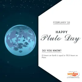Online Editable Pluto Day Celebration with Fact February 18 Social Media Post