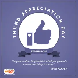 Online Editable Thumb Appreciation Day February 18 Social Media Post